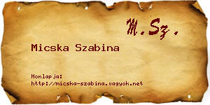 Micska Szabina névjegykártya